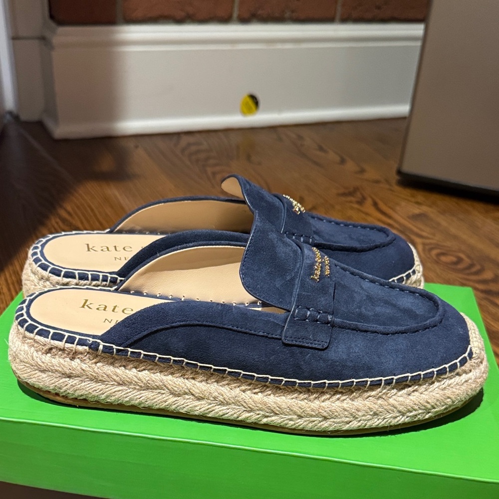 Kate Spade Dark Blue Espadrille Slip-Ons - Picture 3 of 4